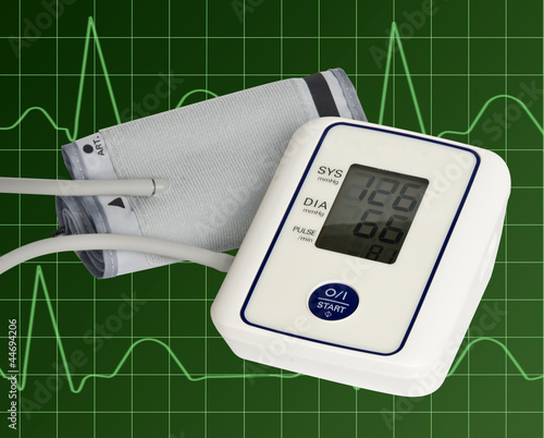 Digital blood pressure meter photo