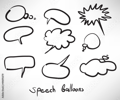 Sketch style speech bubbles