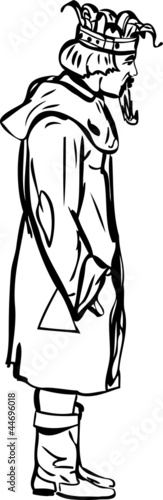 a sketch of tsar in a gold crown and by a beard