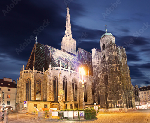 Photography t. Stephan cathedral in Vienna at twilight, Austria