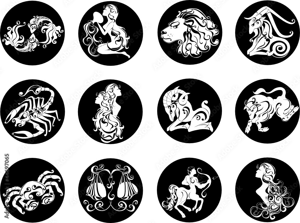 Twelve horoscope zodiac star signs