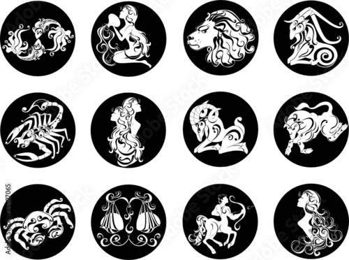 Twelve horoscope zodiac star signs