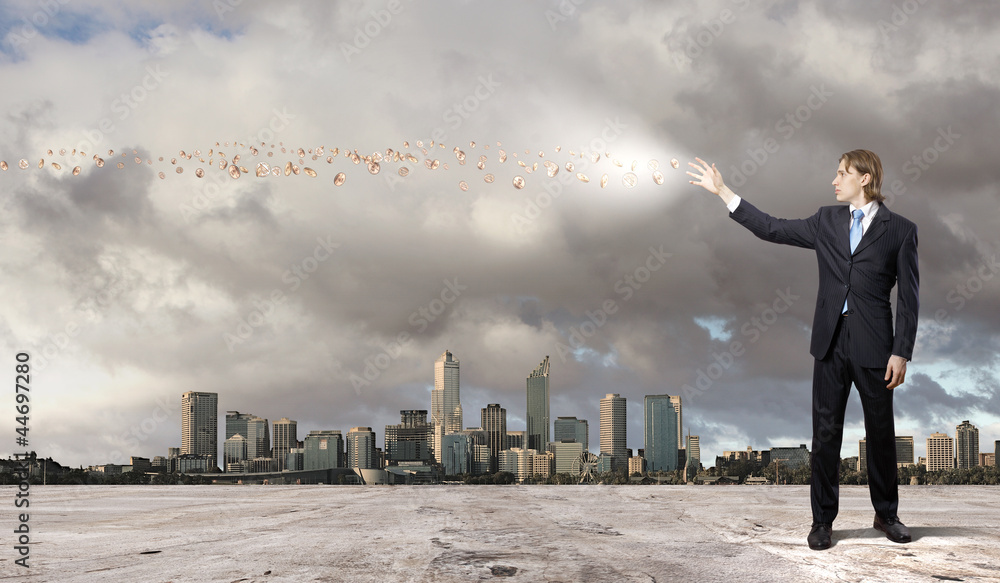 Businessman and cityscape