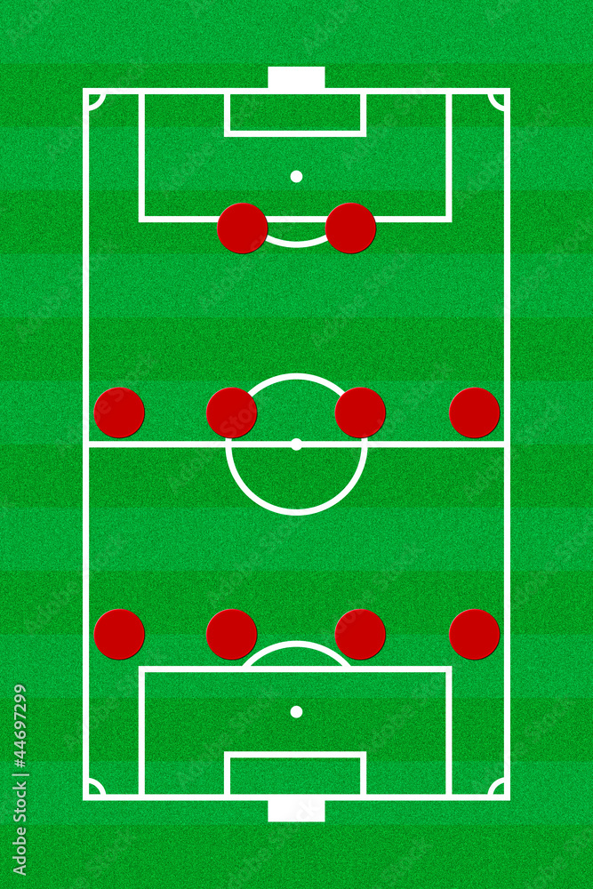 Soccer field layout with formation 442 Stock Illustration Adobe Stock
