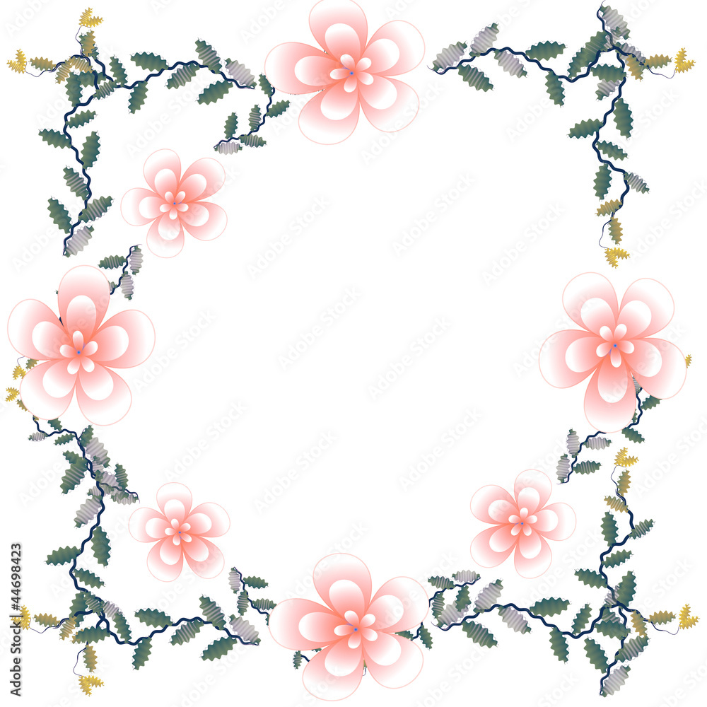 Flower of frame on white background Flower of frame on white background