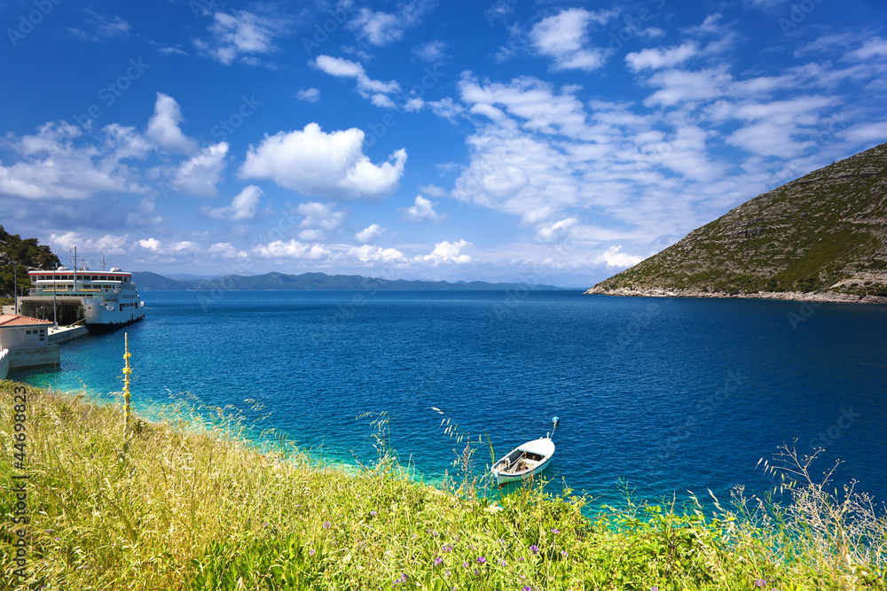 picturesque view of bay in Peljesac, Croatia.