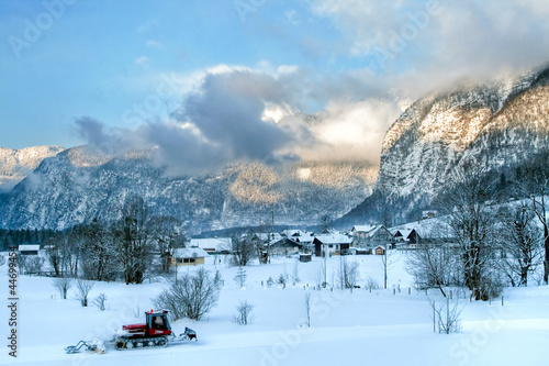 Cold and snowy winter in mountain Austria