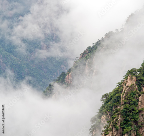 Cloudscape of Huangshan. Foggy day, Huang Shan