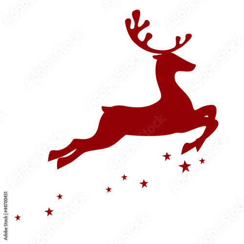 Vector illustration of a red reindeer photo