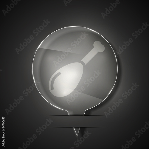Vector glass gammon icon on gray background. Eps 10
