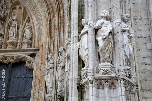 Brussels - Detail from of Notre Dame du Sablon gothic chu
