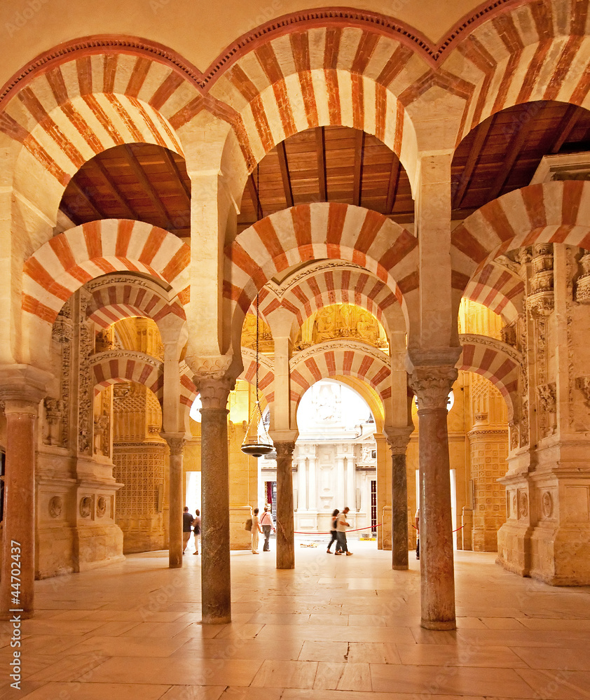 Interior of the famous Mezquita in Cordoba, Spain