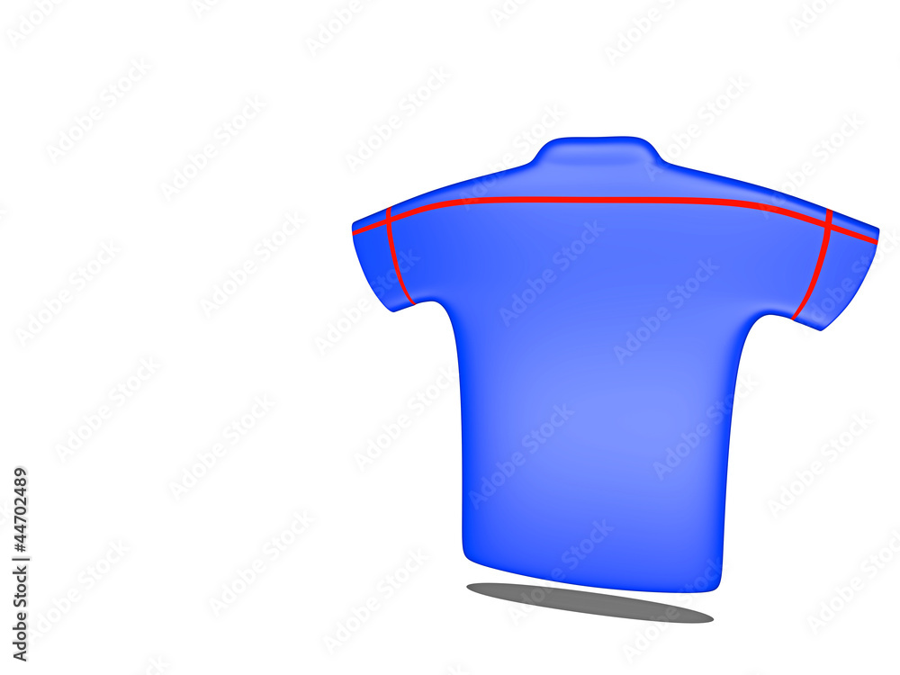 t-shirt blau/rot - 3D t-shirt blau/rot - 3D