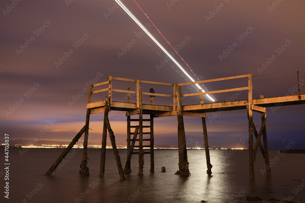 wonderful view of sunset and landing plane wonderful view of sunset and landing plane