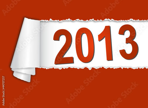 aufgerissenes Papier mit 2013