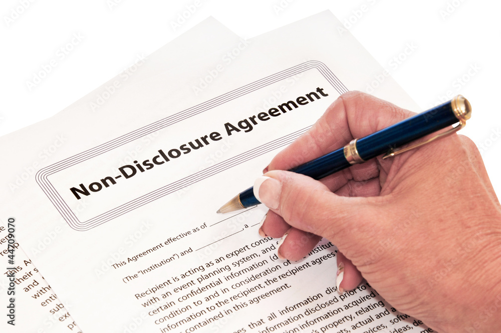 Non Disclosure Agreement Isolated on White Non Disclosure Agreement Isolated on White