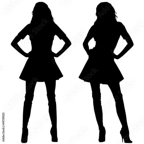 Silhouettes of fashion women