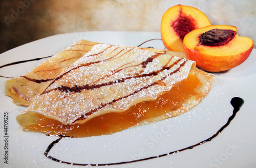 Crêpes with peach jam