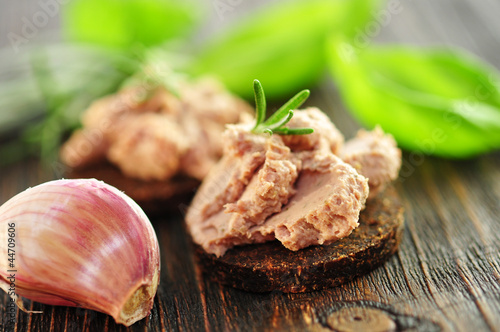 Knoblauch, Brot photo