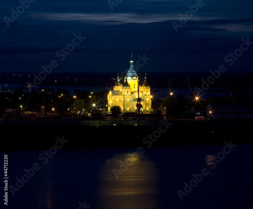 Night view of Alexandr Nevsky Cathedral Nizhny Novgorod Russia