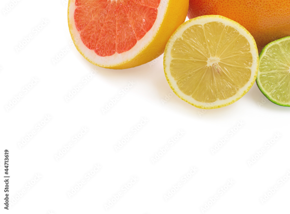 Image of a fresh whole lime, lemon and orange isolated on white Image of a fresh whole lime, lemon and orange isolated on white
