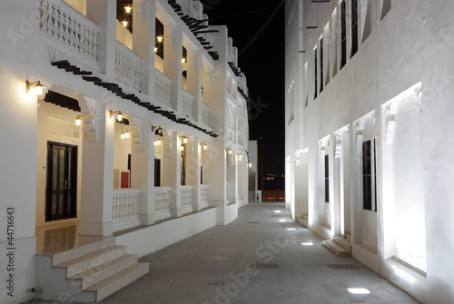 Souq Waqif illuminated at night, Doha Qatar photo