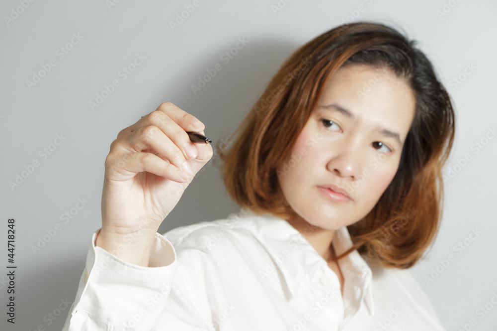 Closeup portrait of cute young business woman Closeup portrait of cute young business woman