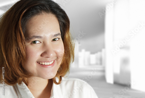 Free Download Closeup portrait of cute young business woman - GFXLoad
