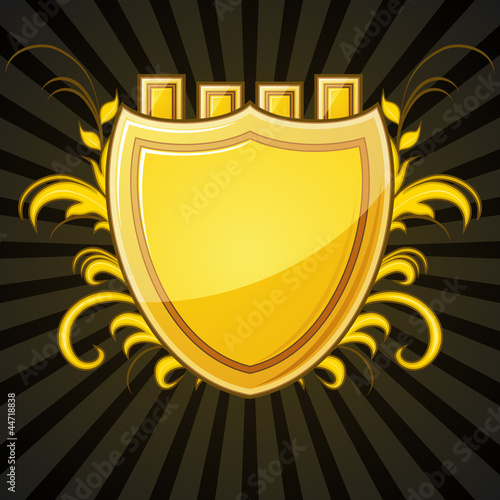 Golden shield with crown