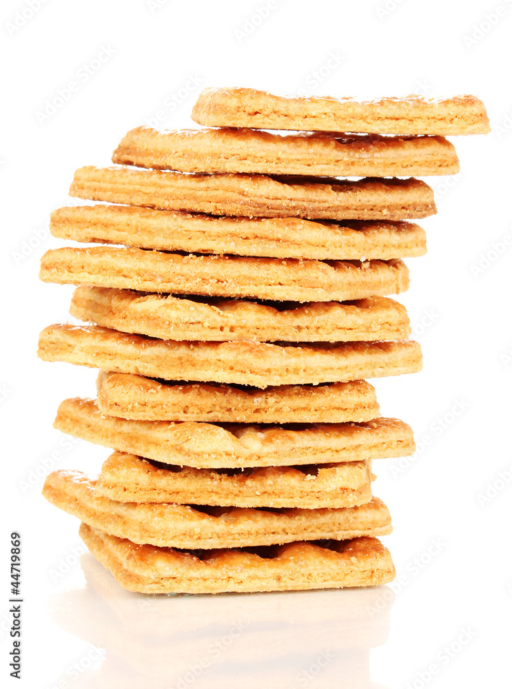 Sweet cookies in stack isolated on white Sweet cookies in stack isolated on white