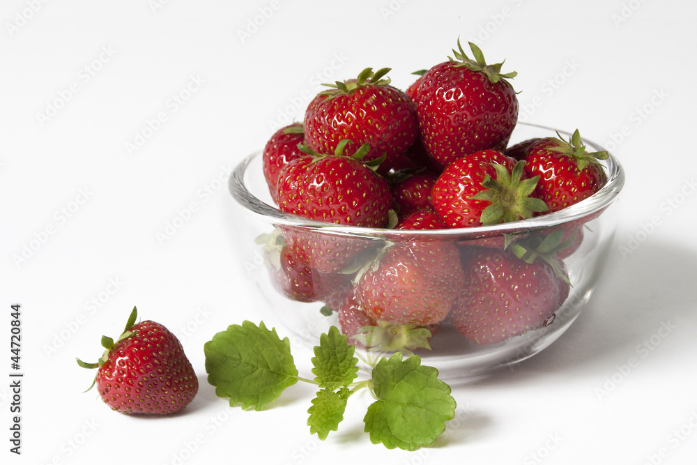 Erdbeeren in Glasschale Erdbeeren in Glasschale