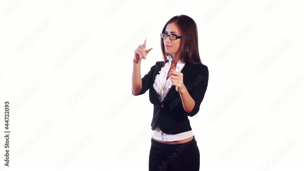 Young businesswoman doing digital presentation Young businesswoman doing digital presentation