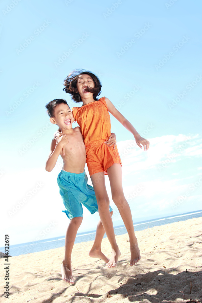 Kids having fun in sunny day