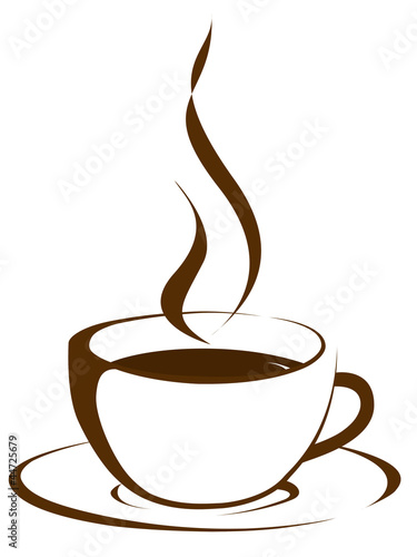 Cup of coffee with steam