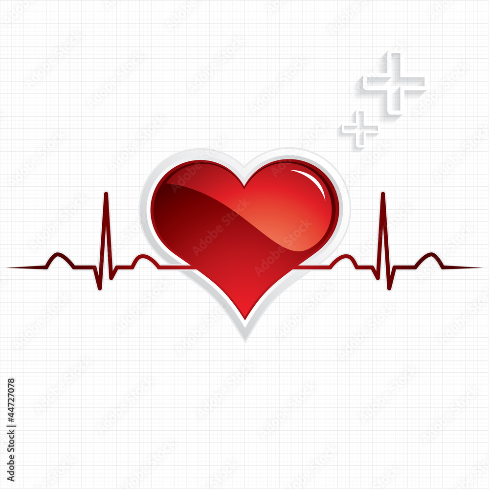 Heart and heartbeat symbol Heart and heartbeat symbol