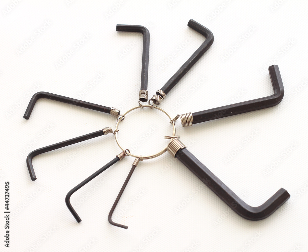hexagon or allen wrench isolated on white hexagon or allen wrench isolated on white