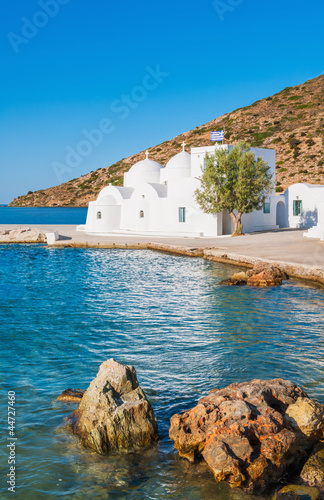 Chapel on Sifnos by the sea photo