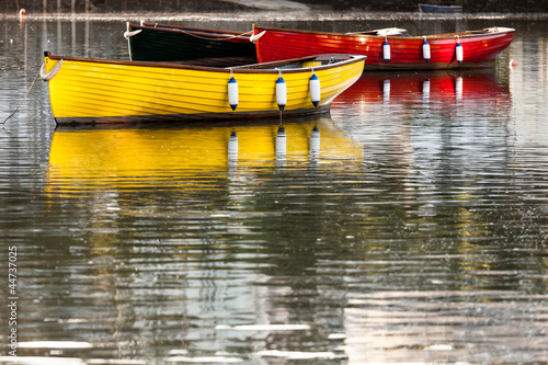 Colourful Boats with Reflections photo