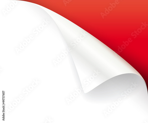 Ecke Papier roter Hintergrund