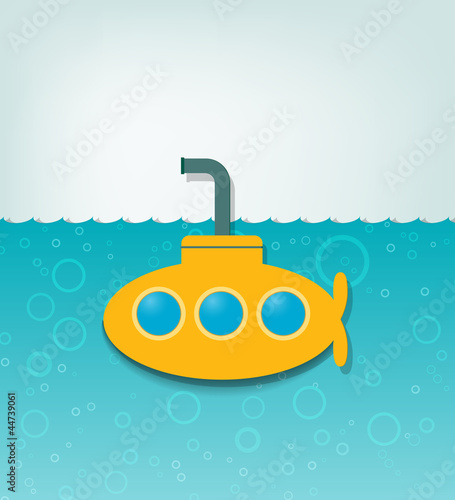 illustration with a yellow submarine