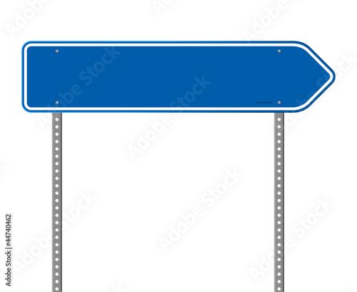 Blank Blue Road Sign