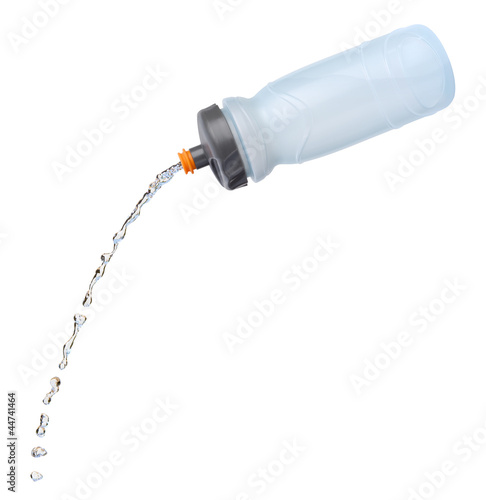 Squirting Sports Bottle Isolated with clipping path