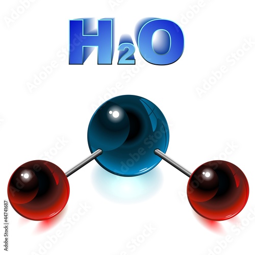 H2O Molecular Structure Water-Struttura Molecolare Acqua-Vector