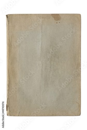Old book cover isolated on white