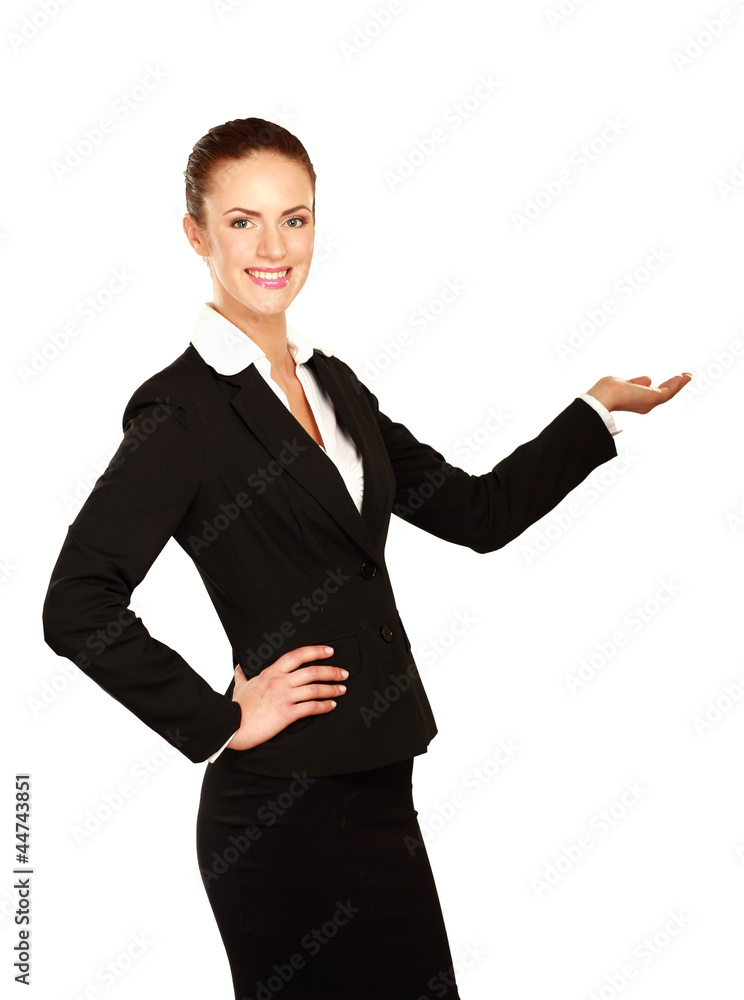 A young woman pointing at something A young woman pointing at something
