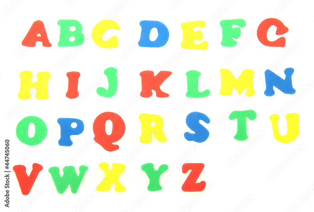English alphabet, isolated on white