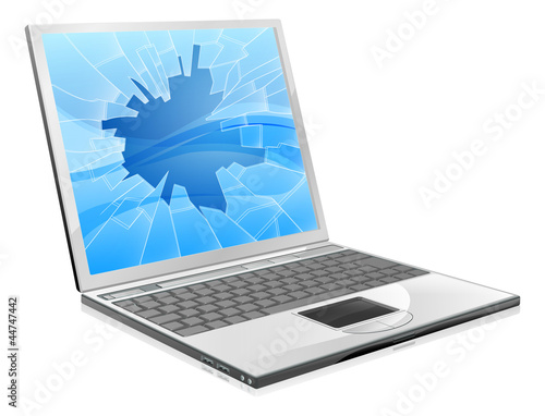 Laptop with broken screen