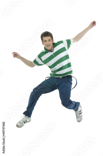 young man jumping for joy