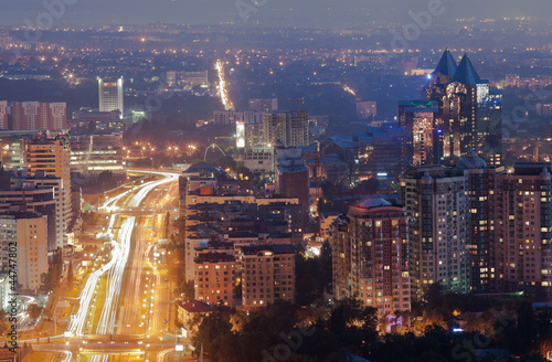 Night city of Almaty