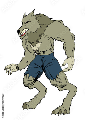 Cartoon illustration of a werewolf